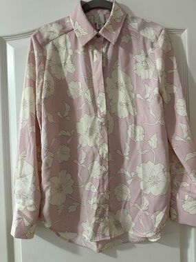 Joie Pink Floral Button-Down Blouse